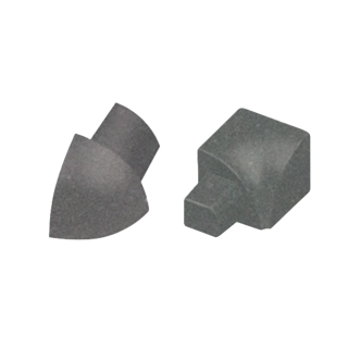 Rundprofil Eckstück Alu grau metallic Struktur