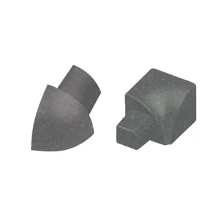 Rundprofil Eckstück Alu grau metallic Struktur 8mm Außenecke