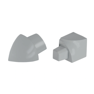 Rundprofil Eckstück Alu silbergrau pulverbeschichtet 10mm Außenecke