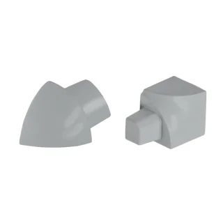 Rundprofil Eckstück Alu silbergrau pulverbeschichtet 10mm Innenecke