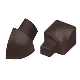 Rundprofil Eckstück Alu umbra Struktur 8mm Innenecke