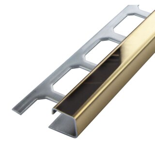 Muster Quadratprofil Edelstahl goldglänzend 10mm