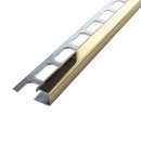 Muster Quadratprofil Edelstahl goldglänzend 10mm