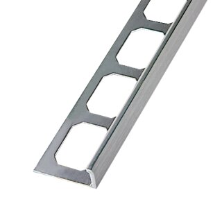 Muster Winkelabschlussprofil Alu hochglanzeloxiert silber gebürstet 10mm